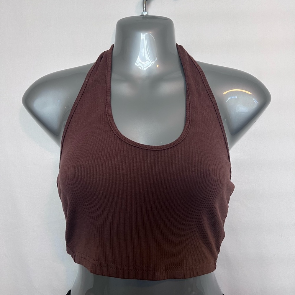 Brown Super Cropped Halter